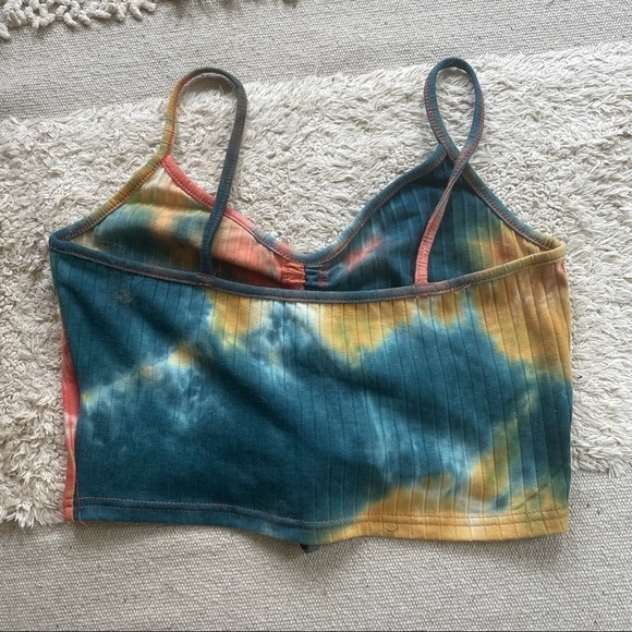 NEW  SHEIN TIE DYE DRAWSTRING CROP TANK TOP - S - Picture 7 of 9